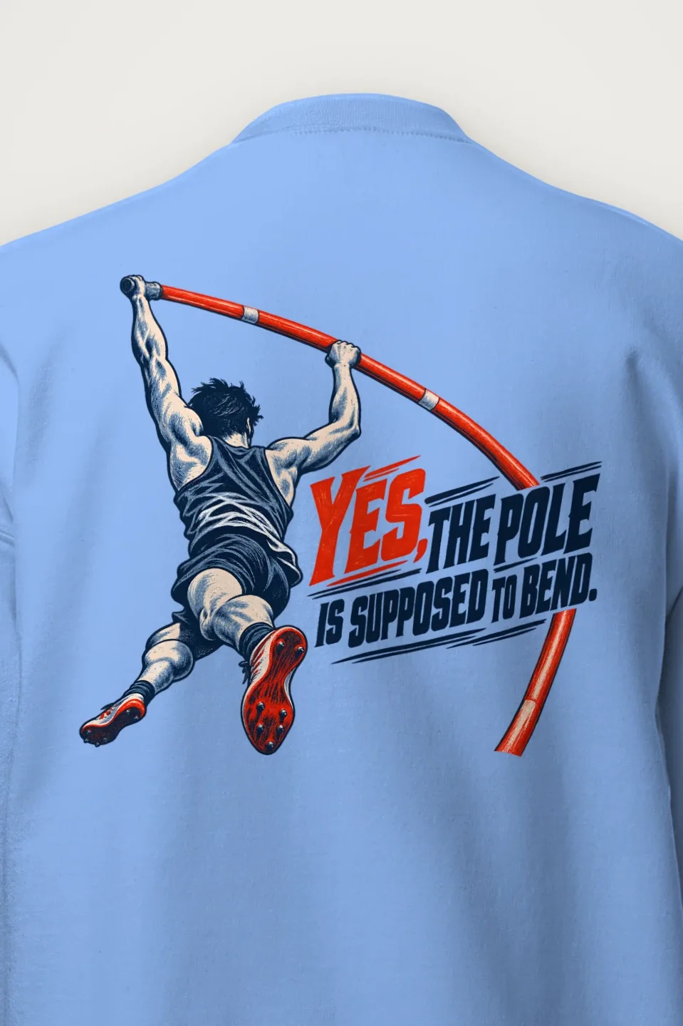 "Yes, The Pole Is Supposed to Bend" Heavy Blend Unisex Crewneck Sweatshirt - the graphic up close