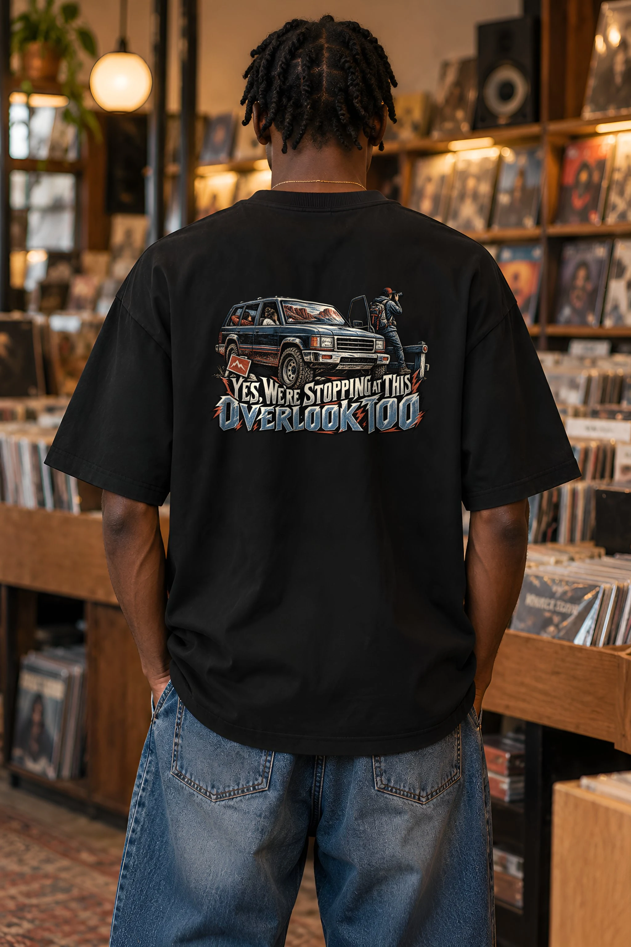 "Yes, We're Stopping at This Overlook Too" Unisex Oversized Heavyweight Crewneck T-Shirt