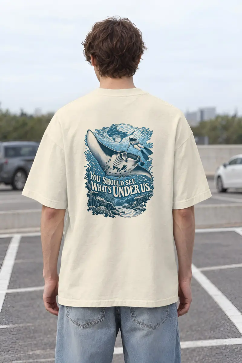 "You Should See What's Under Us" Unisex Oversized Heavyweight Crewneck T-Shirt