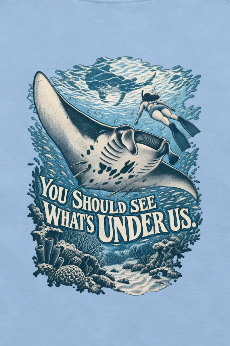 "You Should See What’s Under Us" Unisex Longsleeve T-shirt - the graphic up close