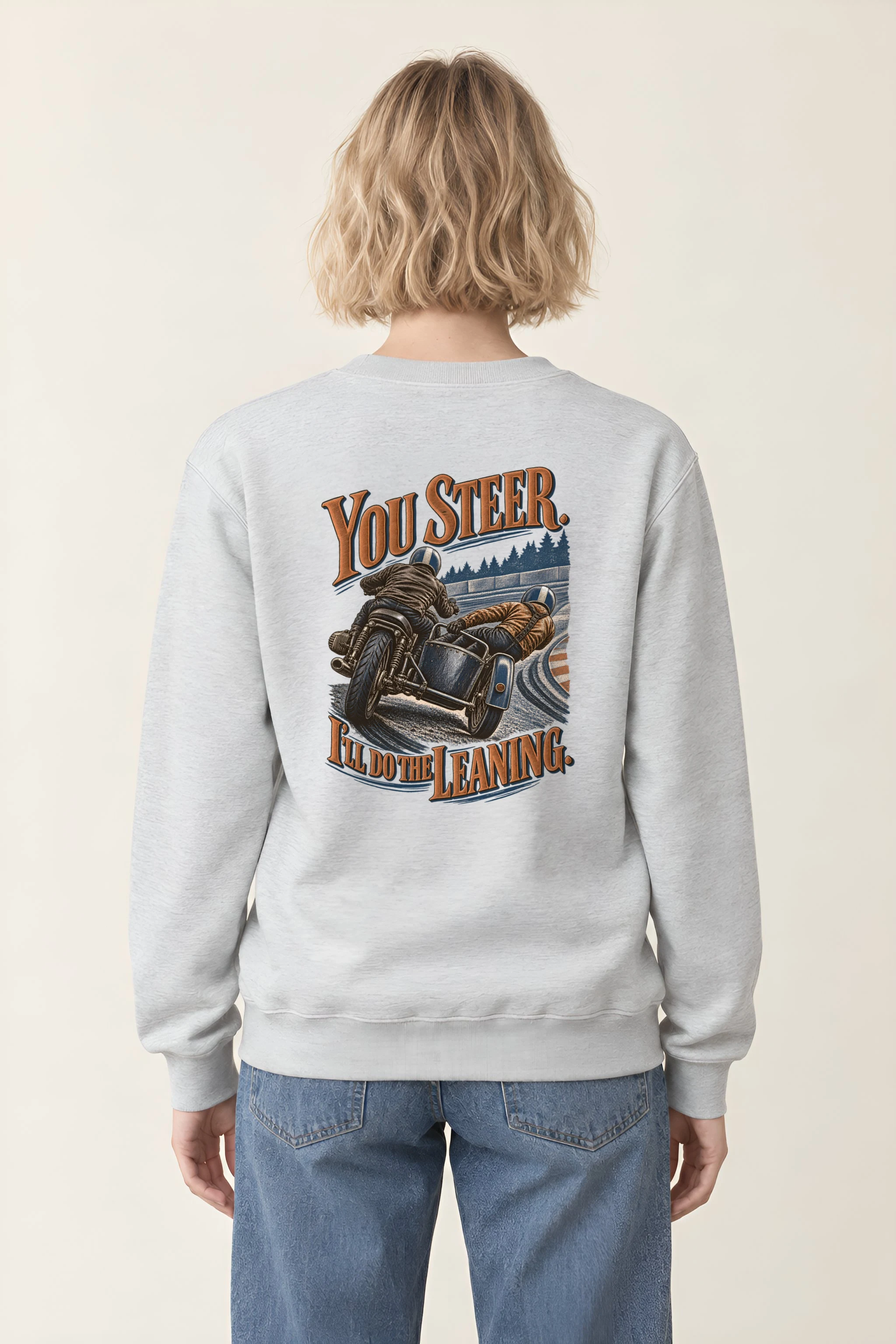 "You Steer, I'll Do the Leaning" Heavy Blend Unisex Crewneck Sweatshirt