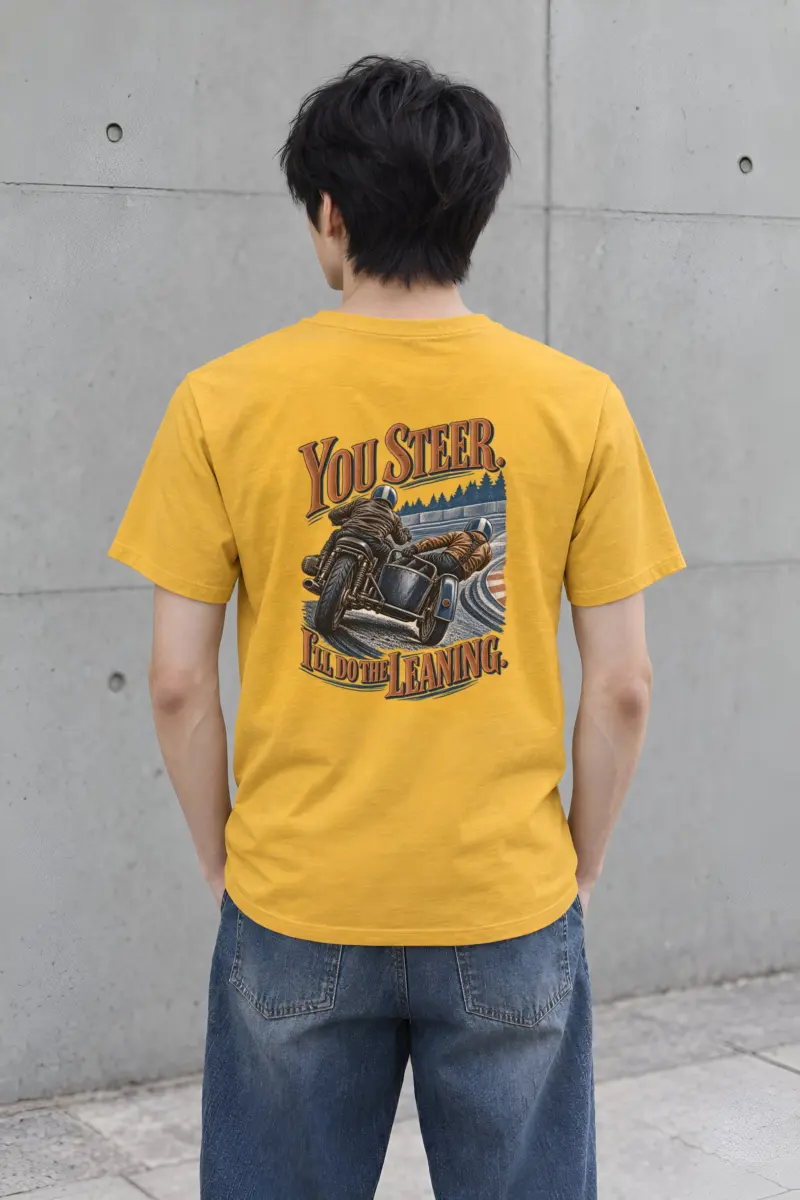 “You Steer, I’ll Do the Leaning” Heavyweight Unisex Crewneck T-shirt