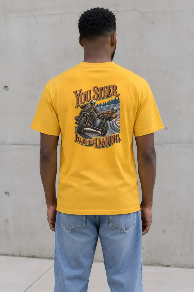 "You Steer, I'll Do the Leaning" Heavyweight Unisex Crewneck T-shirt
