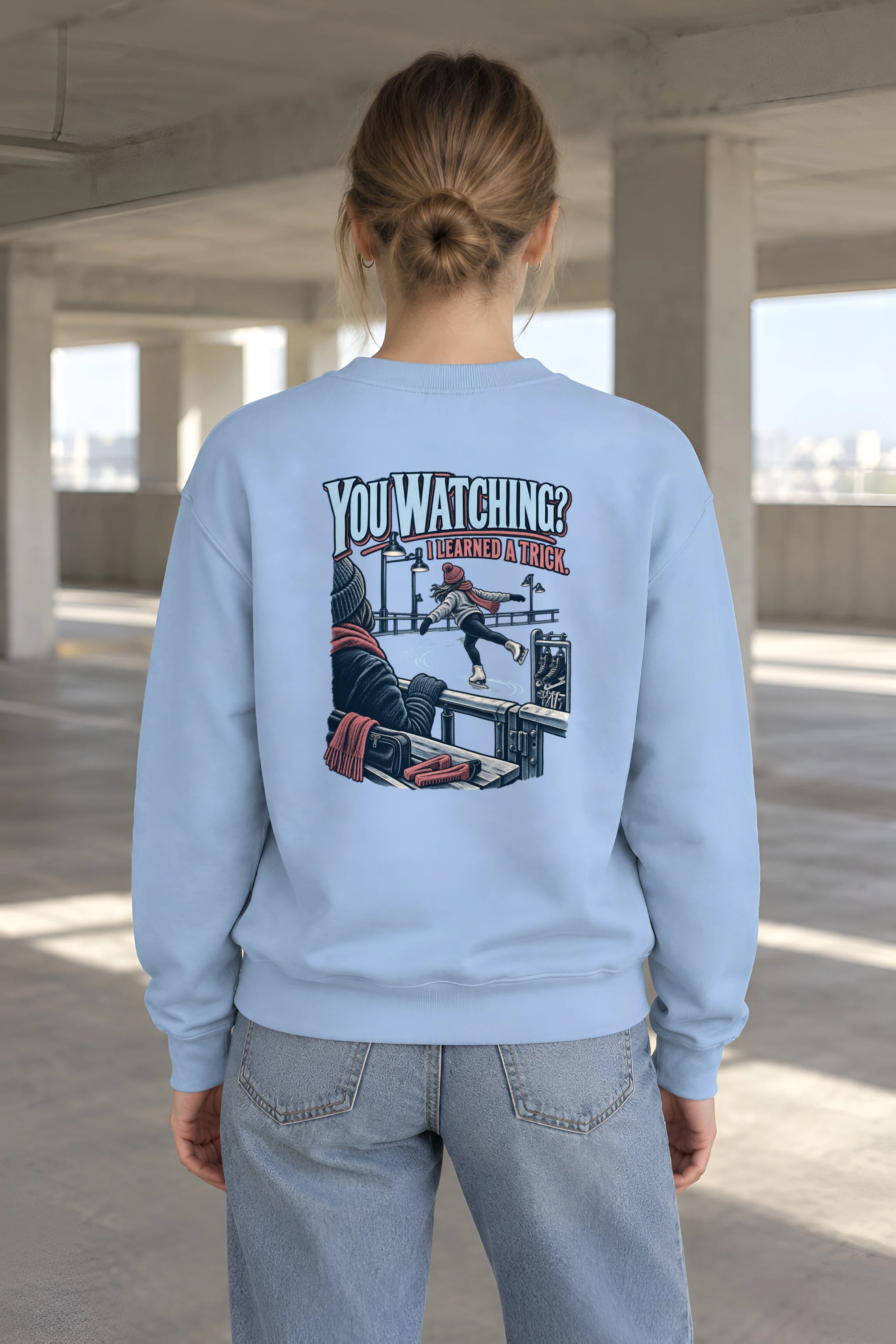 "You Watching? I Learned a Trick" Heavy Blend Unisex Crewneck Sweatshirt