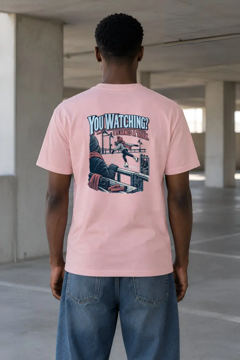 “You Watching? I Learned a Trick” Heavyweight Unisex Crewneck T-shirt