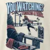 "You Watching? I Learned A Trick" Men's Oversized Heavyweight Crewneck T-Shirt