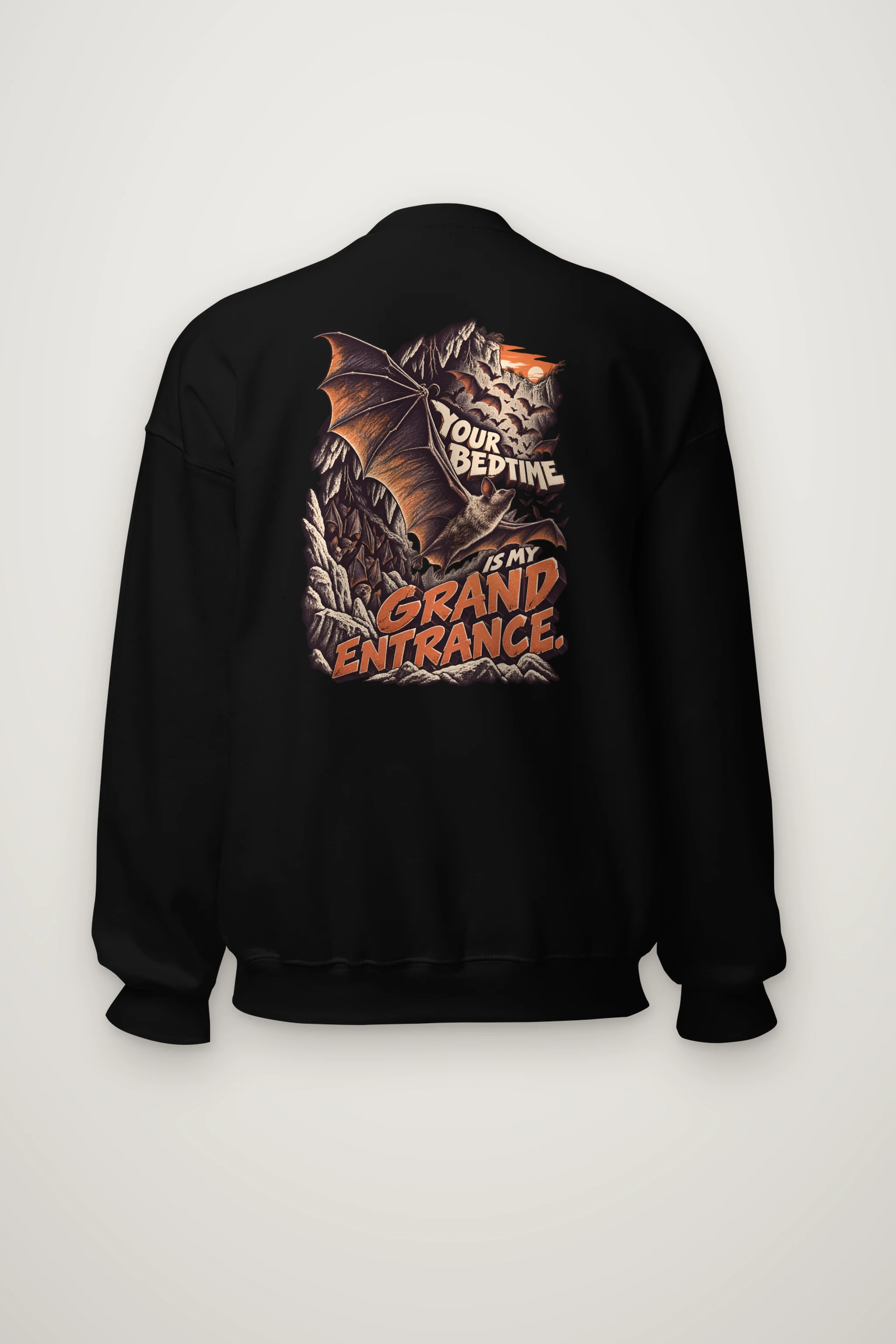 "Your Bedtime Is My Grand Entrance" Heavy Blend Unisex Crewneck Sweatshirt