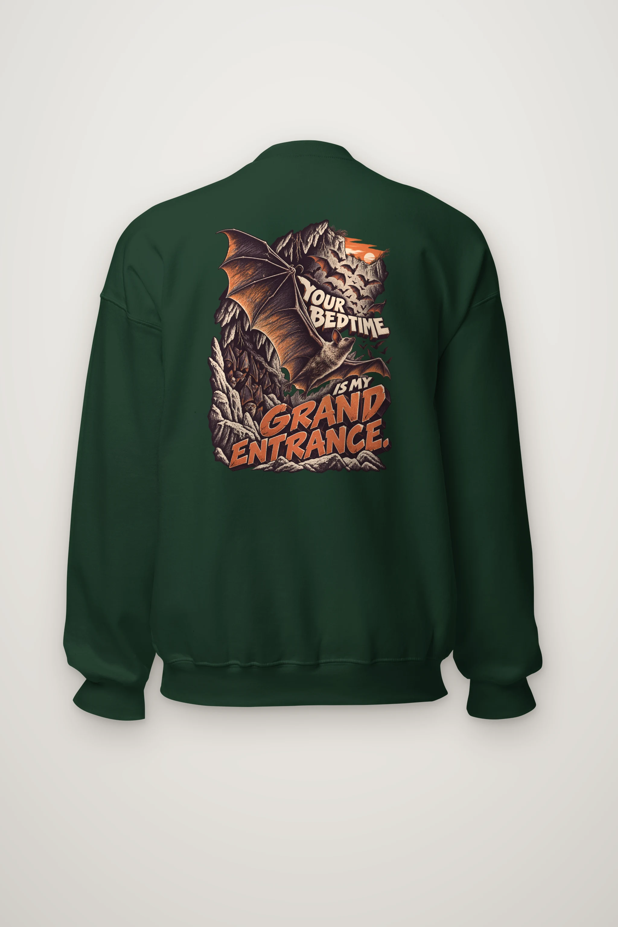 "Your Bedtime Is My Grand Entrance" Heavy Blend Unisex Crewneck Sweatshirt