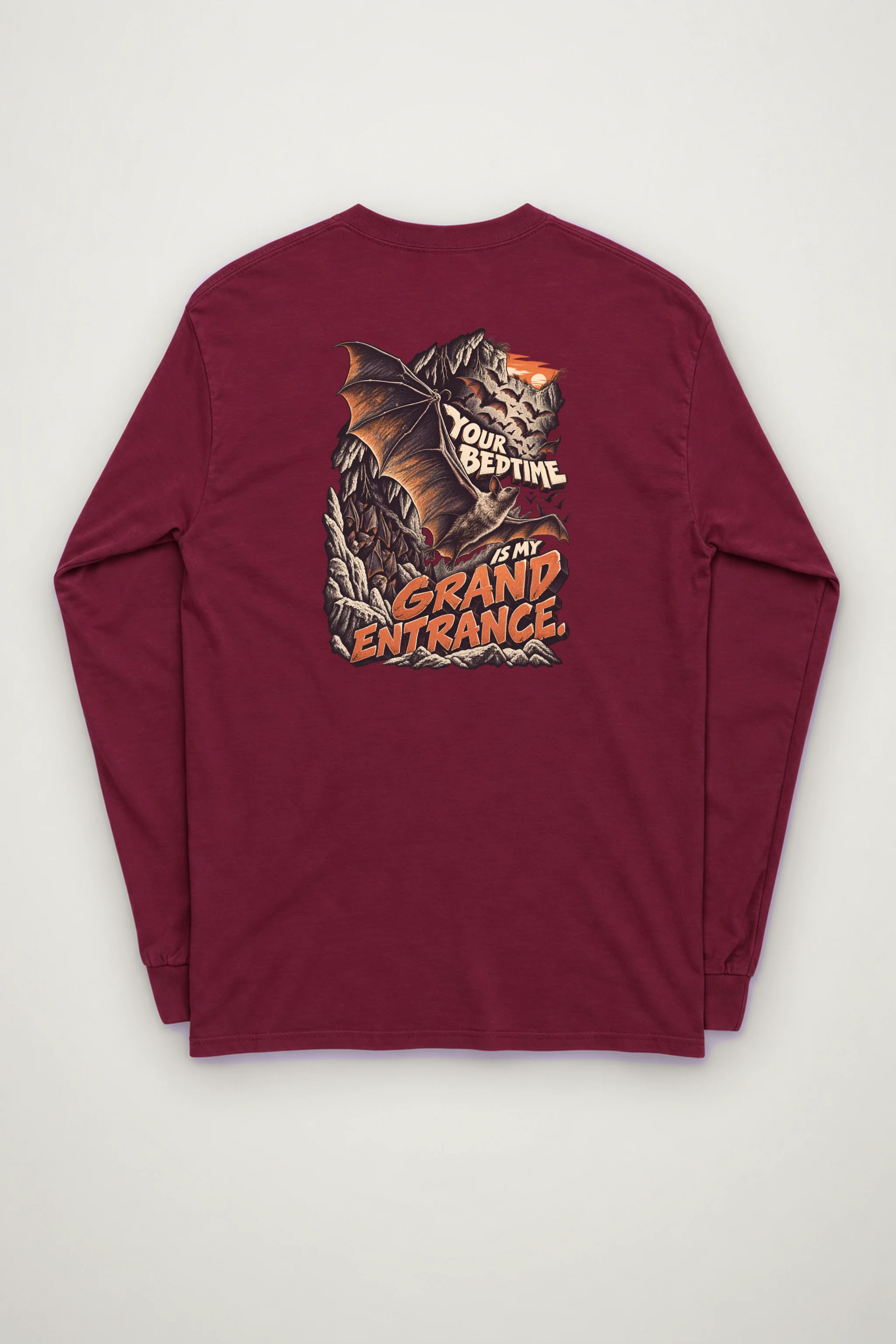 "Your Bedtime Is My Grand Entrance" Unisex Longsleeve T-shirt