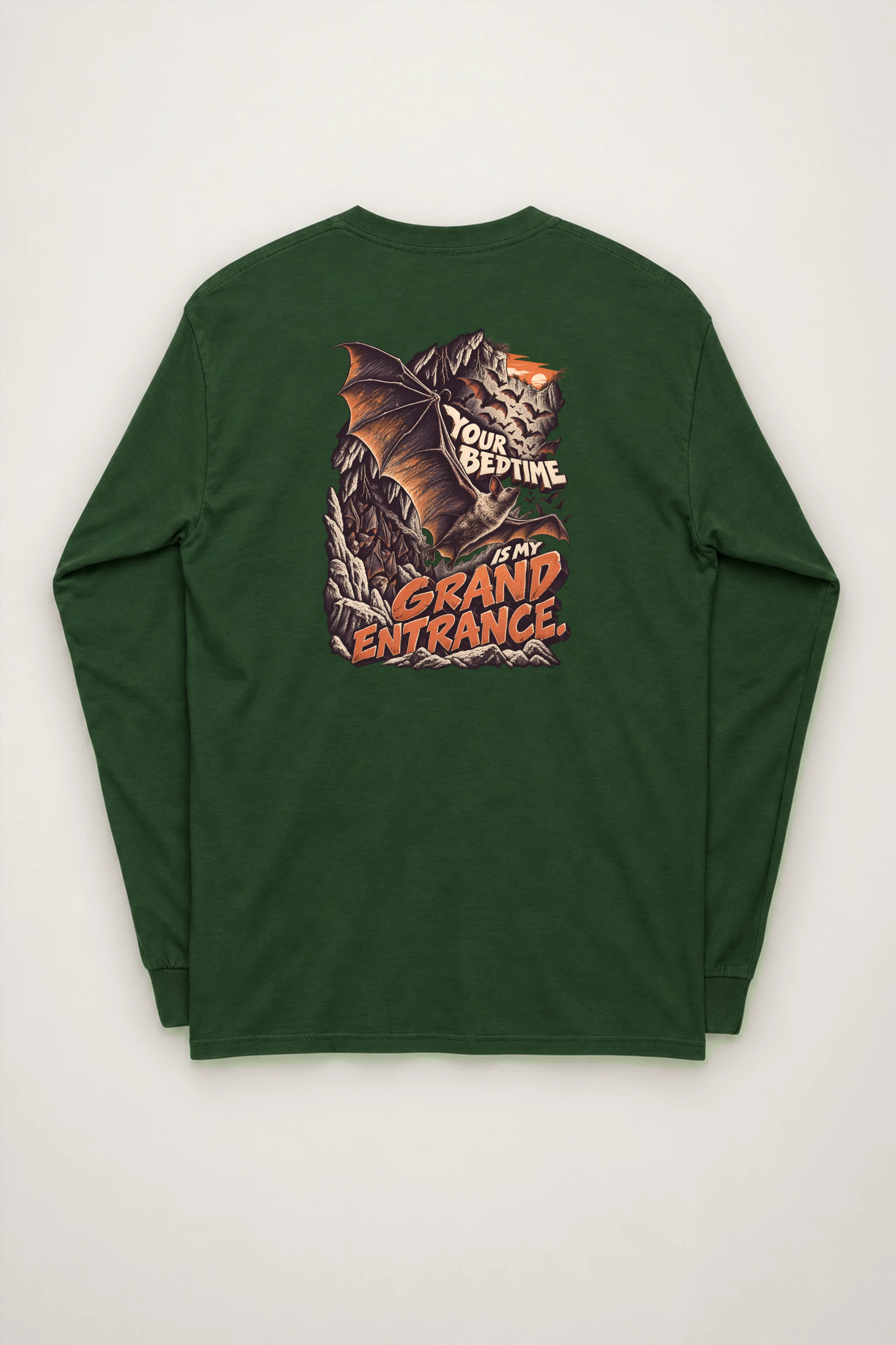"Your Bedtime Is My Grand Entrance" Unisex Longsleeve T-shirt
