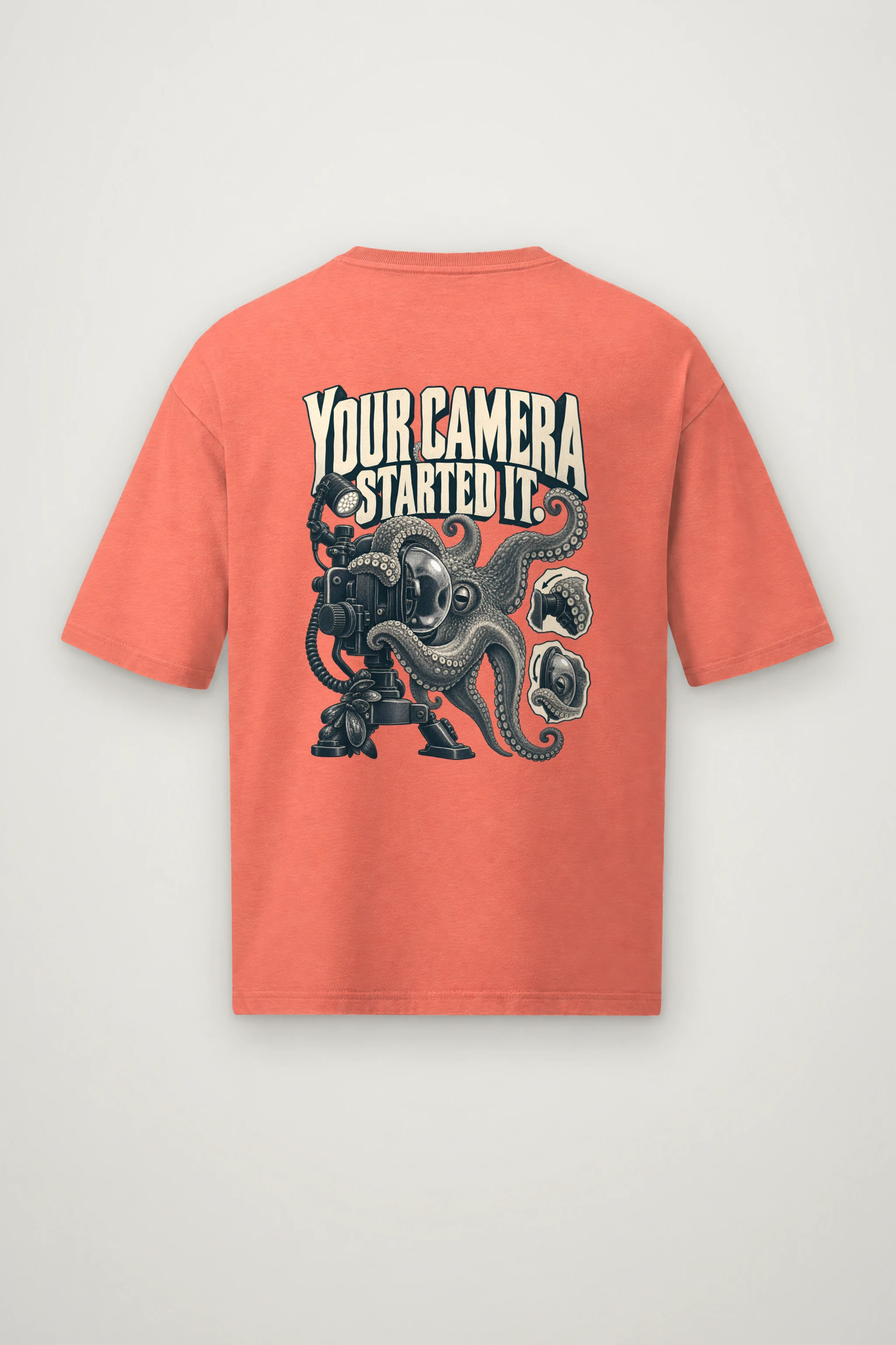 "Your Camera Started It" Men's Oversized Heavyweight Crewneck T-Shirt