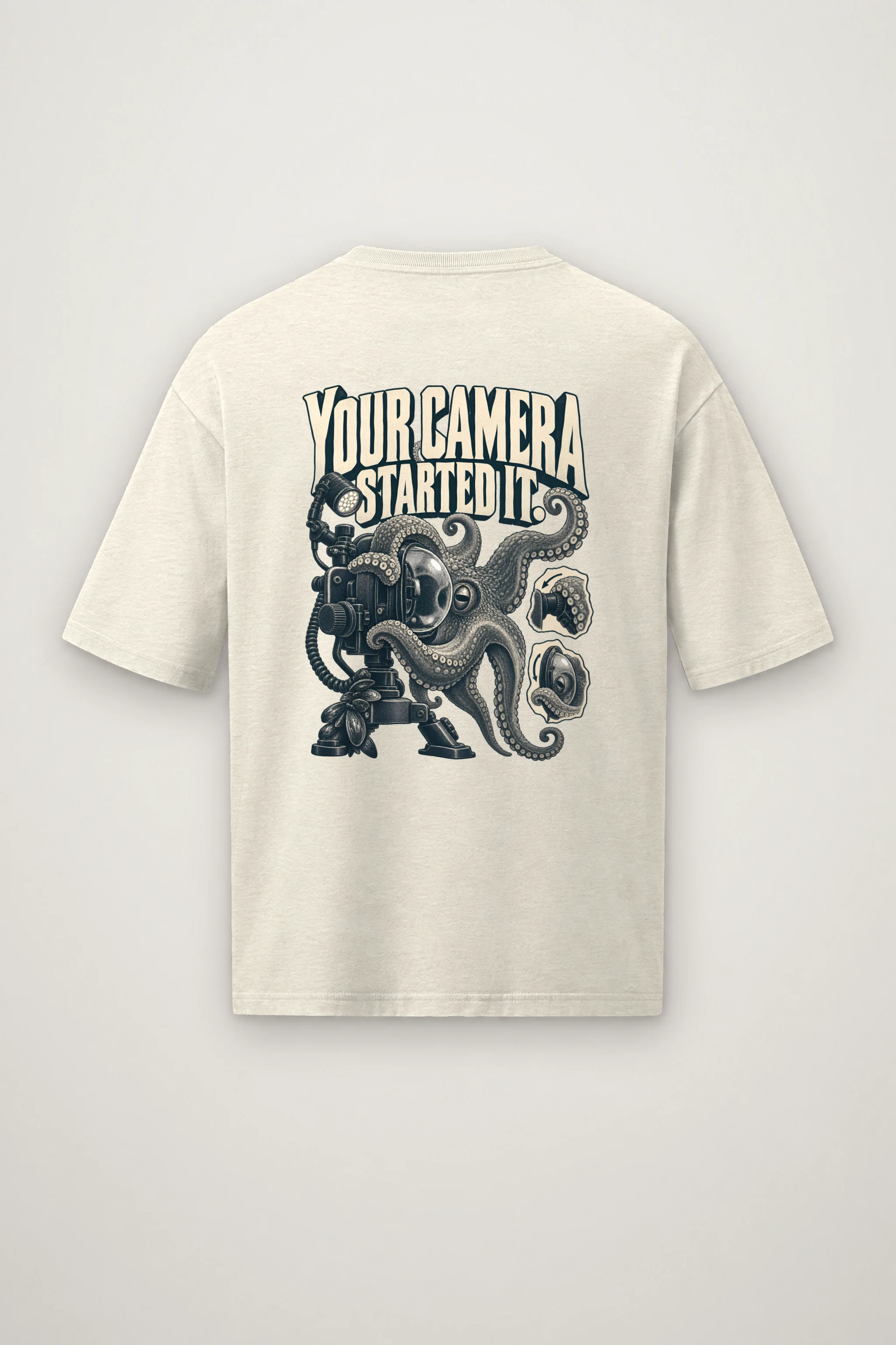 "Your Camera Started It" Men's Oversized Heavyweight Crewneck T-Shirt