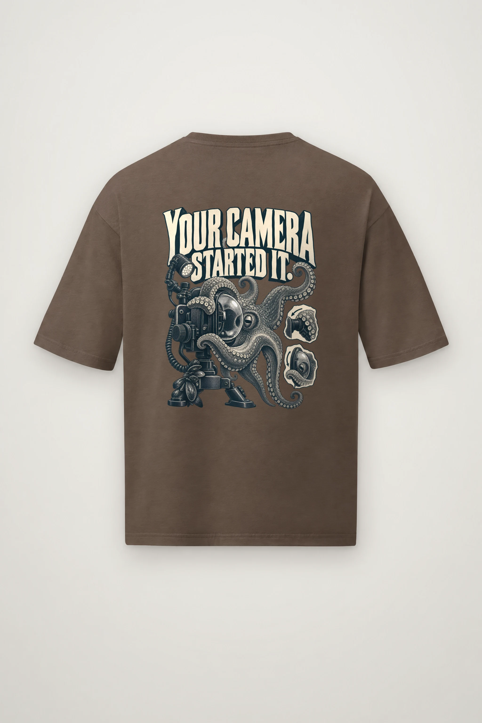 "Your Camera Started It" Men's Oversized Heavyweight Crewneck T-Shirt