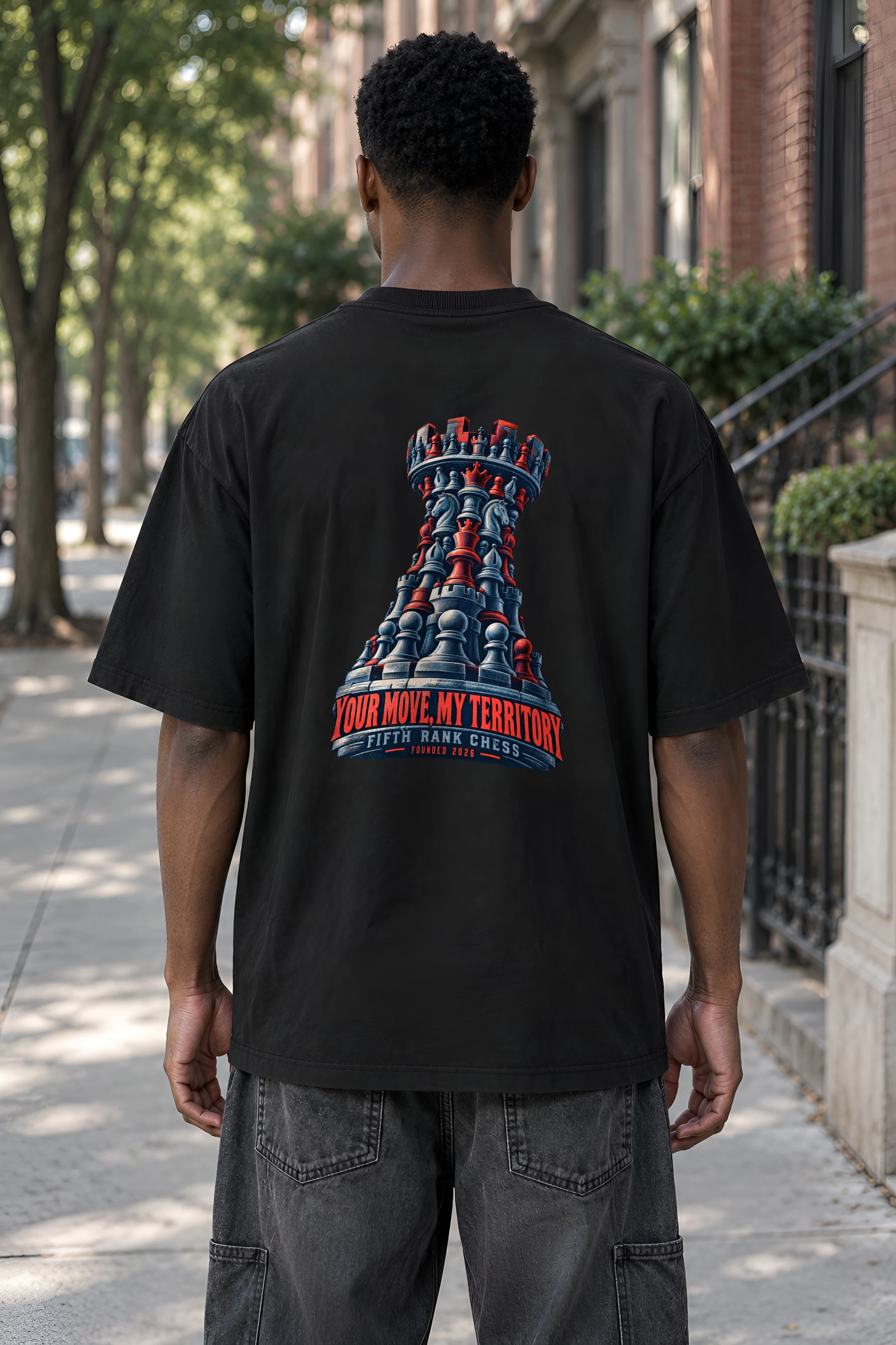 "Your Move, My Territory" Men's Oversized Heavyweight Crewneck T-Shirt