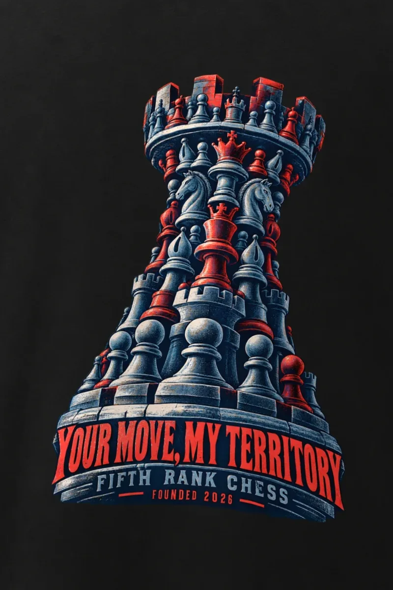 "Your Move, My Territory" Men’s Oversized Heavyweight Crewneck T-Shirt - the graphic up close