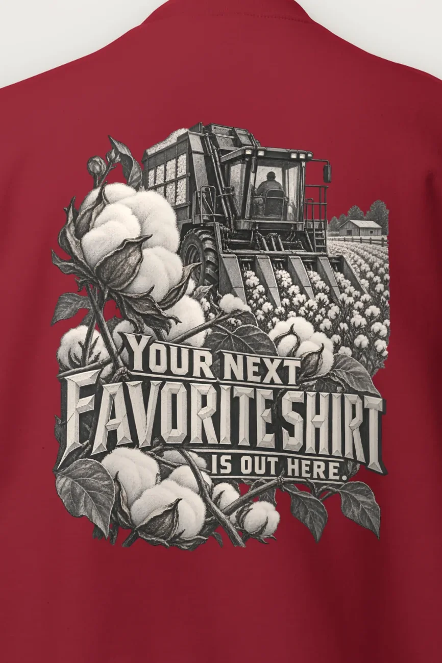 "Your Next Favorite Shirt" Heavy Blend Unisex Crewneck Sweatshirt - the graphic up close