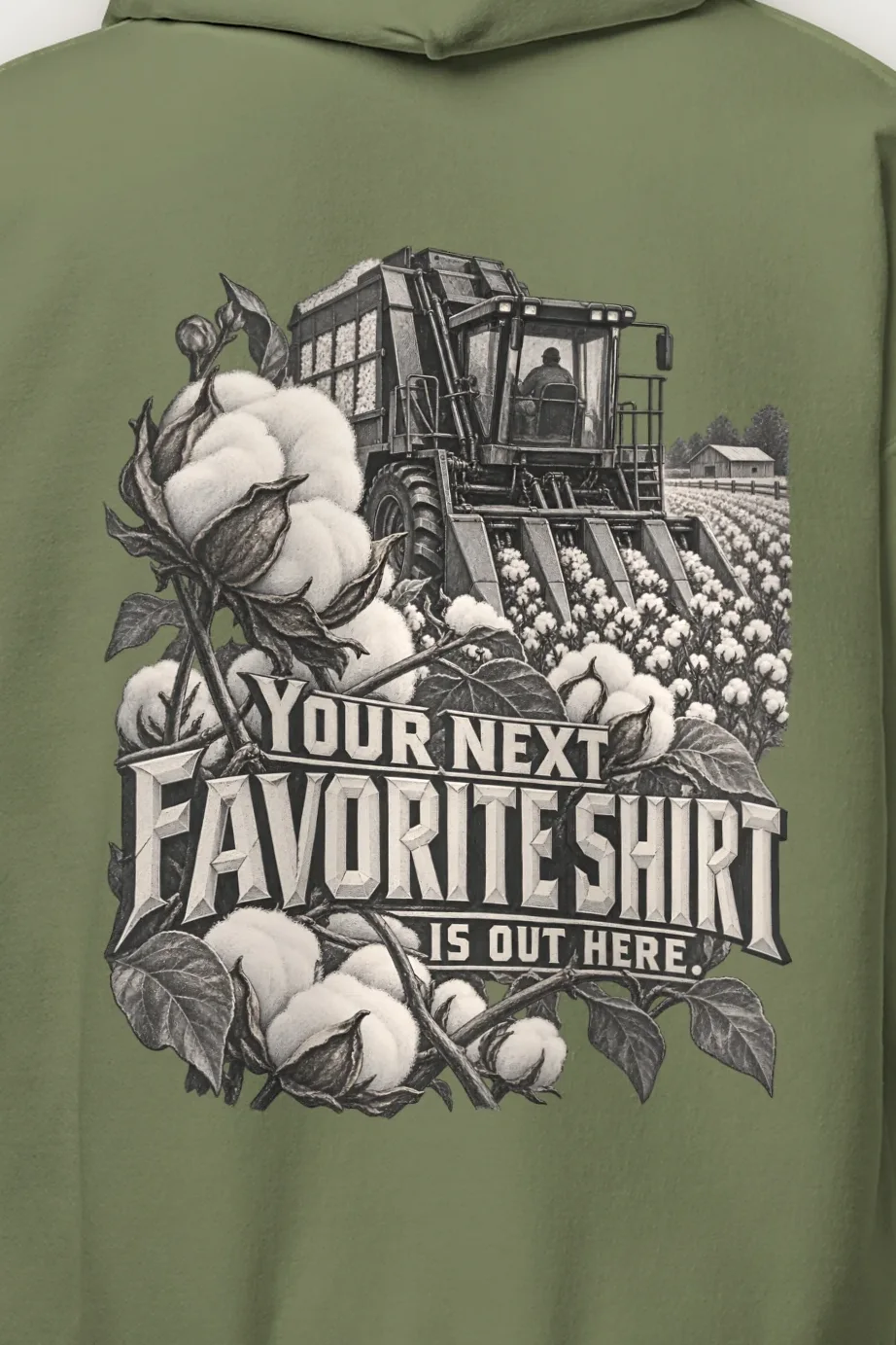 "Your Next Favorite Shirt" Heavy Blend Unisex Pullover Hoodie - the graphic up close
