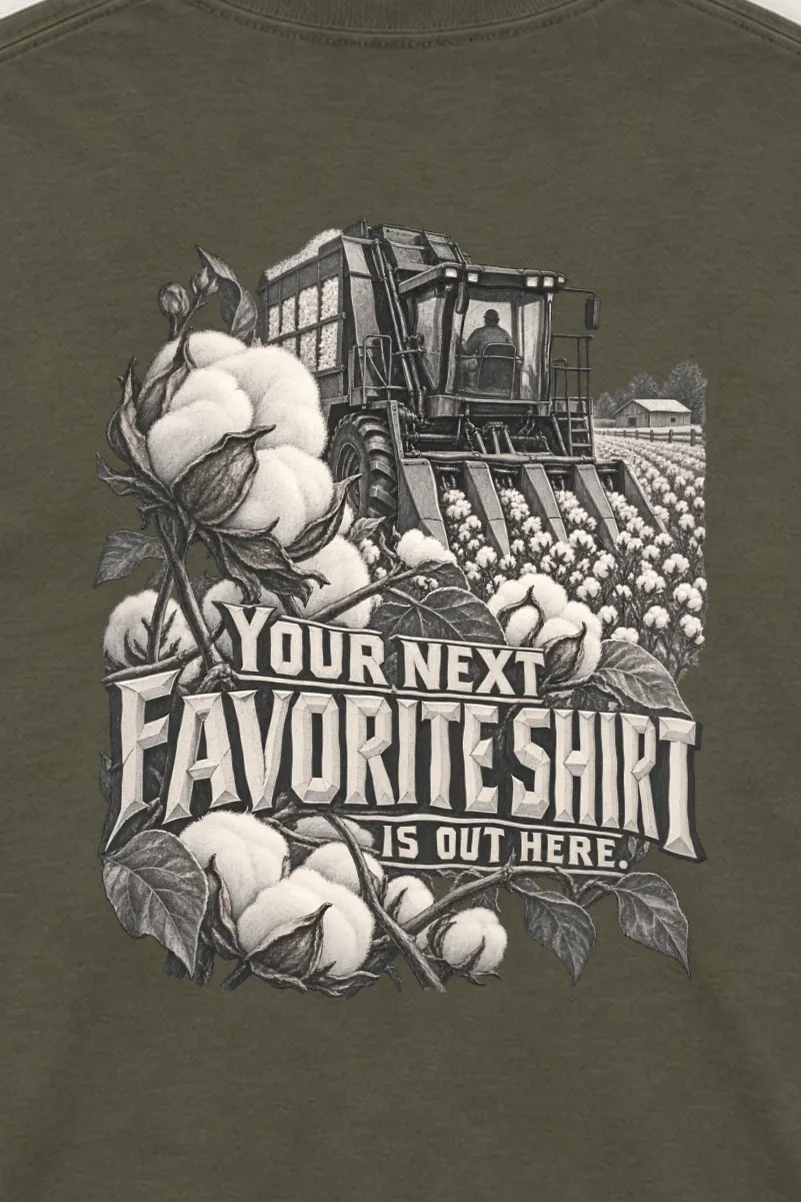 "Your Next Favorite Shirt" Unisex Longsleeve T-shirt - the graphic up close
