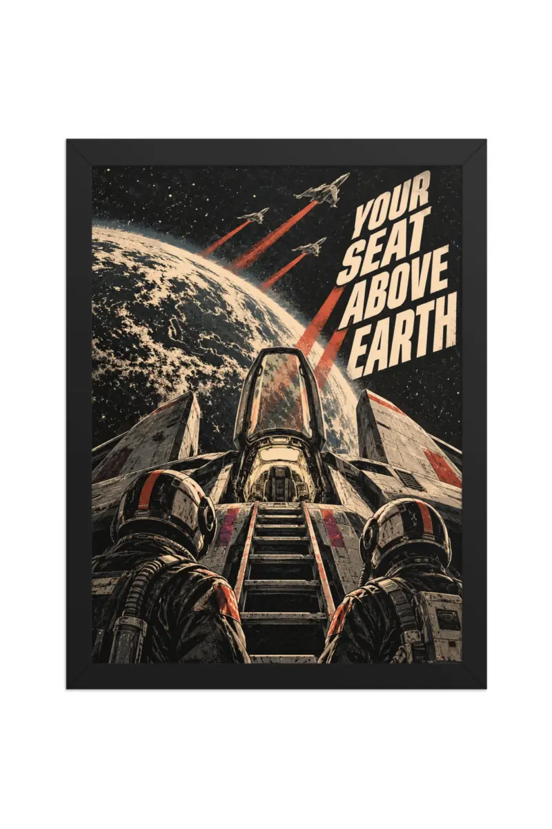 “Your Seat Above Earth” Premium Wooden Framed Poster