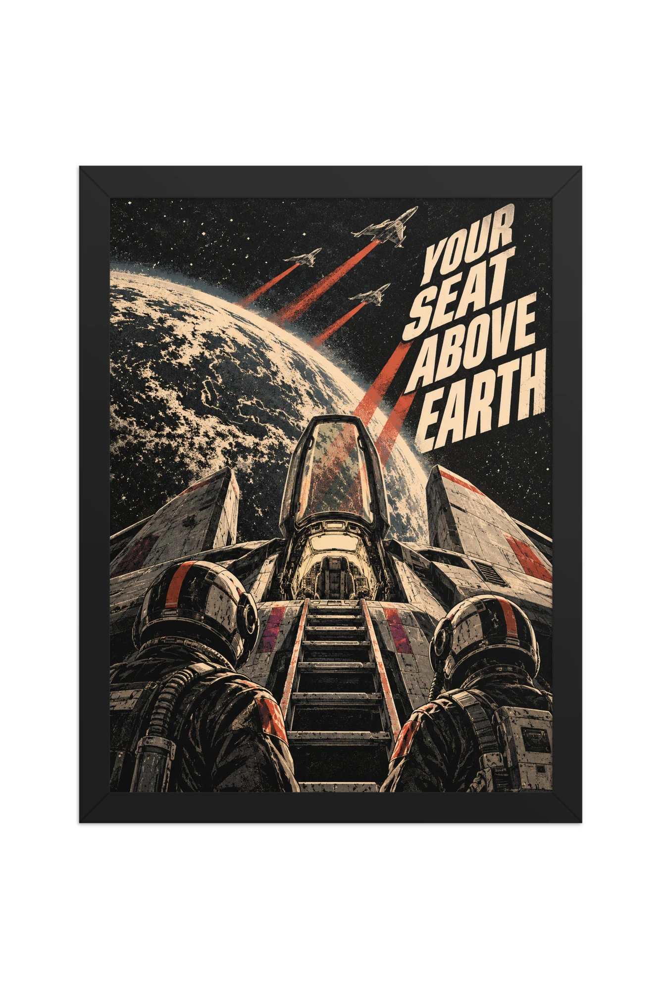 "Your Seat Above Earth" Premium Wooden Framed Poster