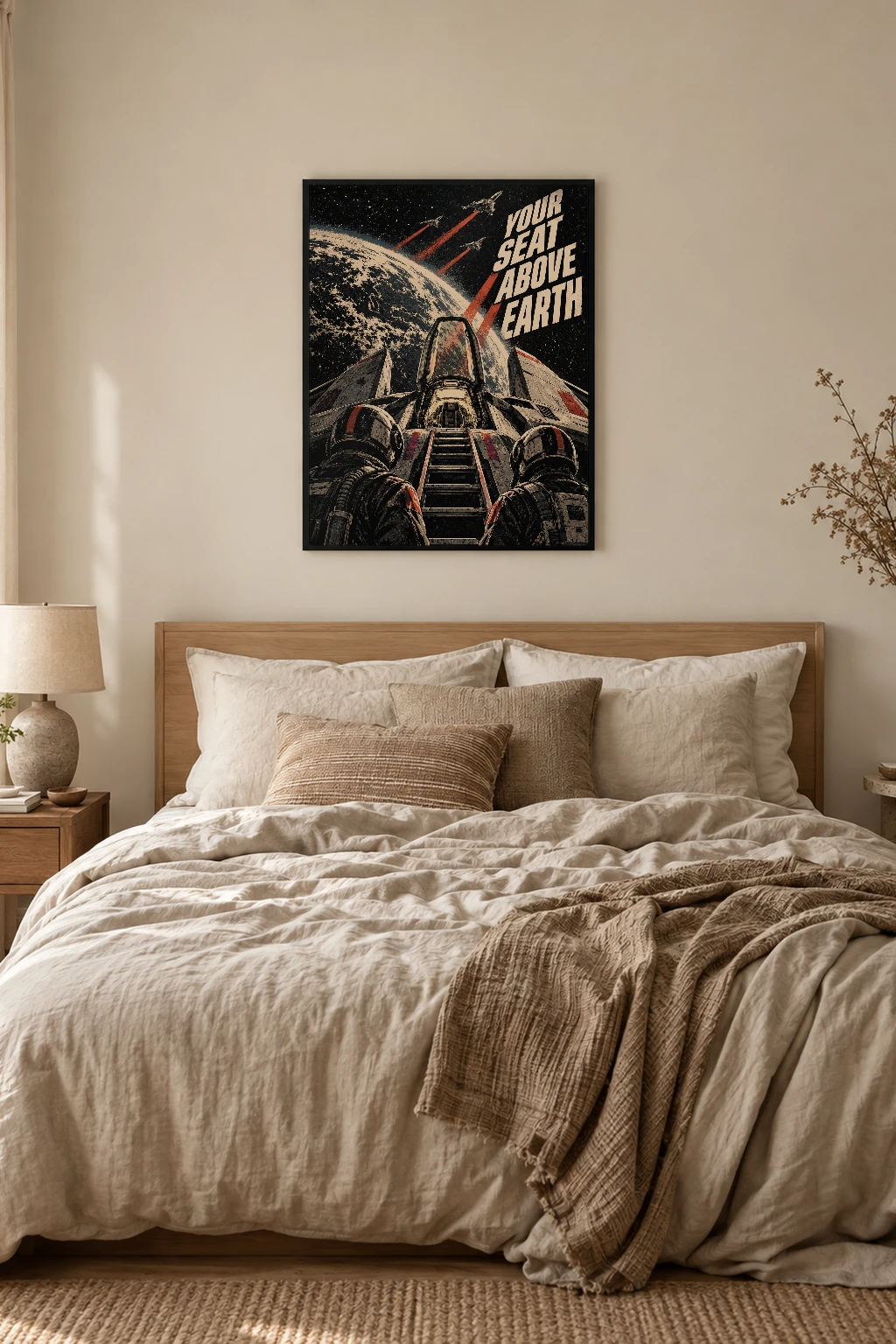 "Your Seat Above Earth" Premium Wooden Framed Poster