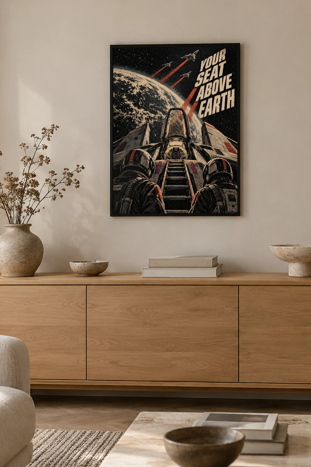 "Your Seat Above Earth" Premium Wooden Framed Poster