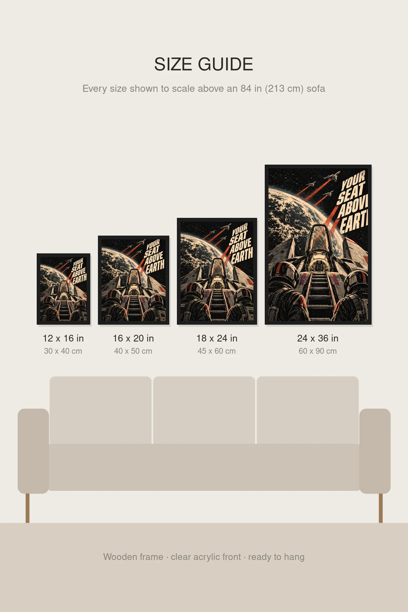 "Your Seat Above Earth" Premium Wooden Framed Poster
