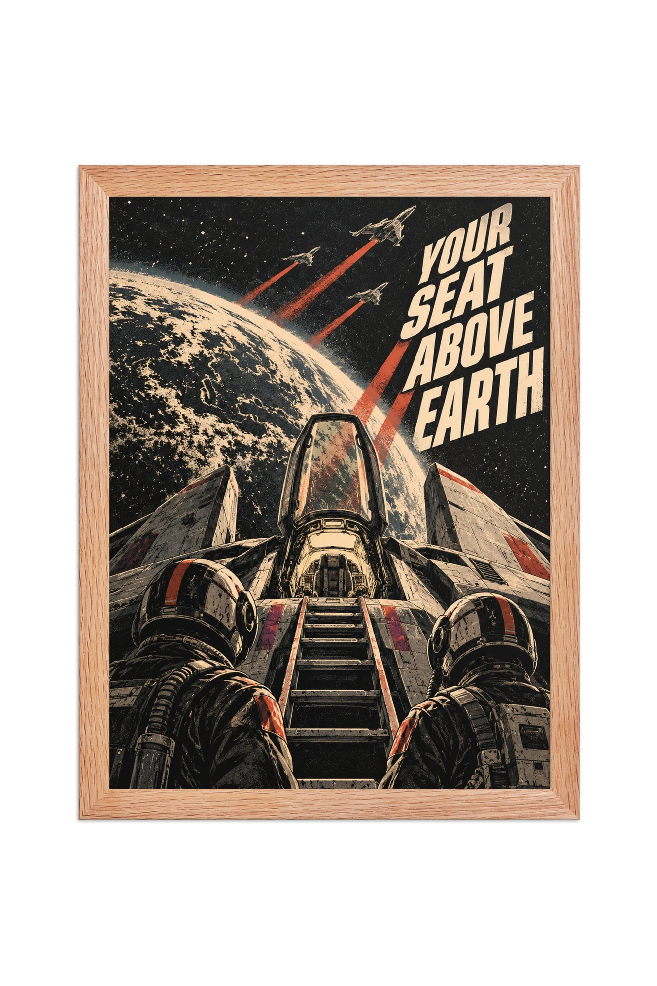 "Your Seat Above Earth" Premium Wooden Framed Poster