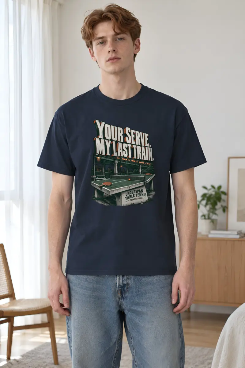 "Your Serve. My Last Train." Heavyweight Unisex Crewneck T-shirt