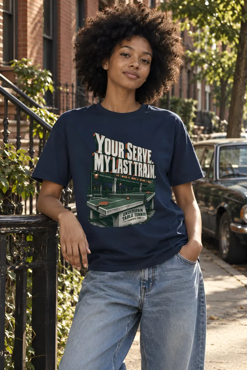 "Your Serve. My Last Train." Heavyweight Unisex Crewneck T-shirt