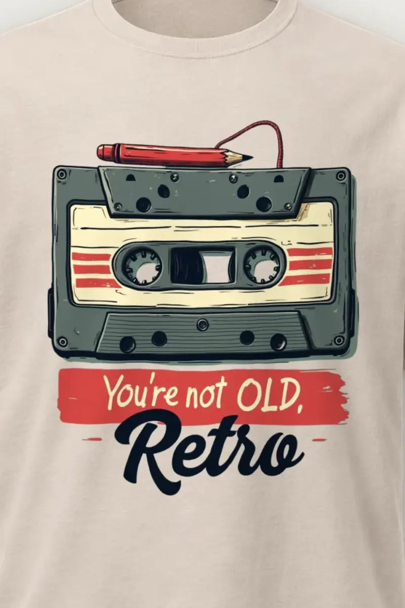 "You’re Not Old, Retro" Heavyweight Unisex Crewneck T-shirt